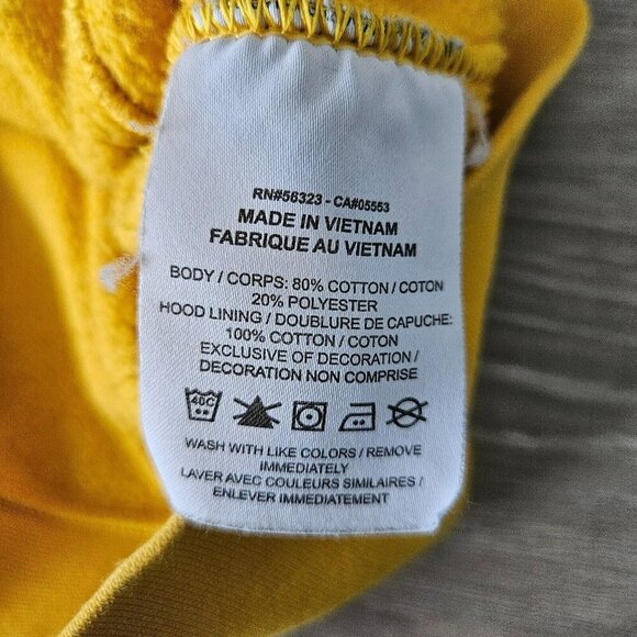 Nike Sweatshirt Evolution of the Swish Pinwheel Logo Yellow Long Sleeve Hooded M - Picture 9 of 16